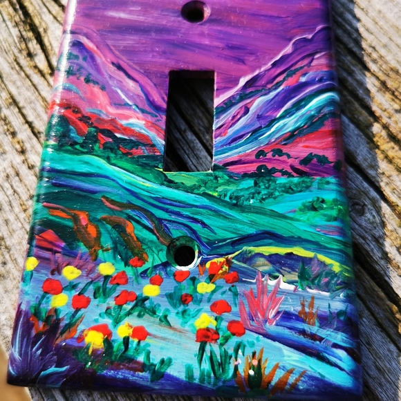 Handpainted Plastic Light Switch Plate - Picture 2 of 12